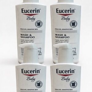 LOT (4) EUCERIN BABY WASH & SHAMPOO 2IN1 TEAR-FREE FRAGRANCE-FREE 13.5 FL OZ